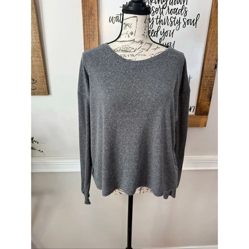 United By Blue Women's Long Sleeve Crew Neck Pullover Sweatshirt Gray Large